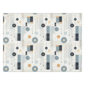 パステルトーンミッドセンチュリー幾何学模様 テーブルクロス (正面(横))