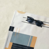 パステルトーンミッドセンチュリー幾何学模様 ビーチタオル (インサイチュ)