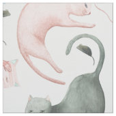 パステルトーン猫パターン ファブリック (見本)