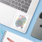パステルドゥードルの幻想的な猫モンスター シール (ノートパソコンとiPhone)