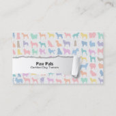 パステルドッグシルエット犬トレーナービジネスカード 名刺 (正面)