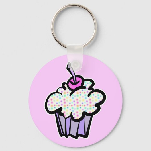 パステルドットカップケーキ キーホルダー (正面)