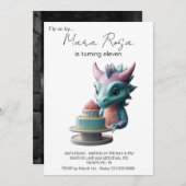 *~*パステルドラゴンケーキ写真AP88誕生日パーティー 招待状 (正面/裏面)