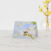 パステルドラゴンフライノートカード カード (黄色い花)