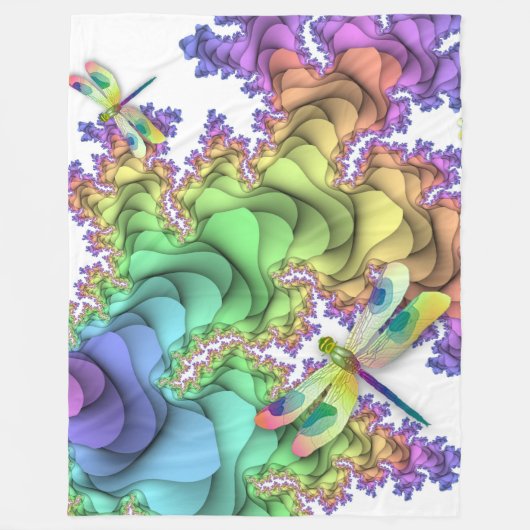 パステルドラゴンフライフリースブランケット フリースブランケット (正面)