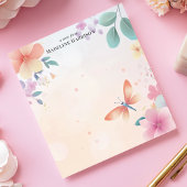 パステルドラゴンフライフローラガーデンパーソナライズされたネーム ノートパッド