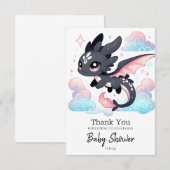 パステルドラゴンベビーシャワー サンキューカード (正面/裏面)