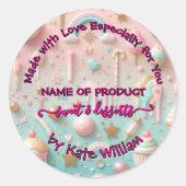 パステルドリップクッキーとデザート包装シール ラウンドシール (正面)