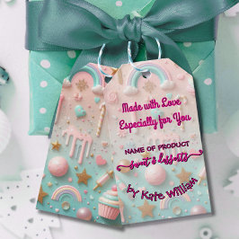 パステルドリップクッキーとデザート包装 ギフトタグ