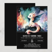 パステルドリーミドラゴン誕生日 招待状 (正面/裏面)