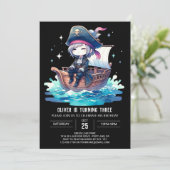 パステルドリーミーパイレーツ誕生日 招待状 (スタンド正面)