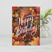 パステルドリーミーパンプキンオータム秋ハッピーバースデー カード (スタンド正面)