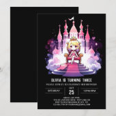 パステルドリーミープリンセス誕生日 招待状 (正面/裏面)