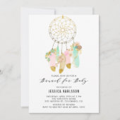 パステルドリームキャッチャー金箔ベビーシャワーブランチ 招待状 (正面)