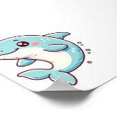 パステルドルフィンデザインソフトカラードルフィンアート ポスター (角)