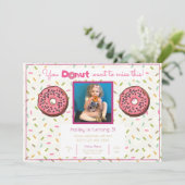 パステルドーナツバースデーパーティフォト招待状 招待状 (スタンド正面)
