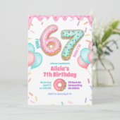パステルドーナツ 67 女の子の誕生日パーティー 招待状 (スタンド正面)
