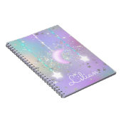 パステルナイトスカイ白熱［赤熱］光を放つムーンスター ノートブック (右側)