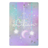 パステルナイト白熱［赤熱］光を放つスカイムーンスターグリッターかわいい ミニクリップボード (裏面)