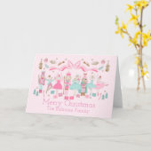 パステルナッツクラッカーバレエピンクの折り畳みグリーティングカード カード (黄色い花)