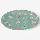 パステルナツクラッカークリスマスバースデーパーティー ペーパープレート (アングル)