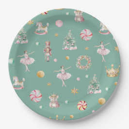 パステルナツクラッカークリスマスバースデーパーティー ペーパープレート