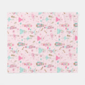 パステルナツクラッカーバレエピンクフリースブランケット フリースブランケット (正面(横))