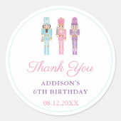 パステルナツクラッカーバレエ誕生日パーティーありがとう ラウンドシール (正面)