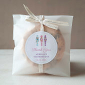 パステルナツクラッカーバレエ誕生日パーティーありがとう ラウンドシール