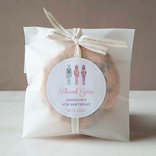 パステルナツクラッカーバレエ誕生日パーティーありがとう ラウンドシール