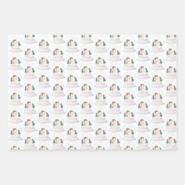 パステルナツクラッカーバレリナクリスマス ラッピングペーパーシート