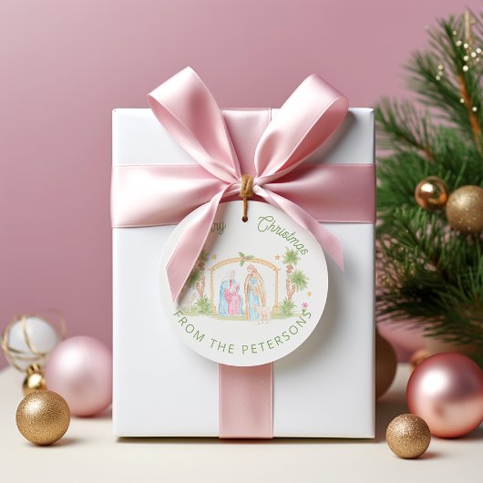 パステルナティビティクリスマス フェイバータグ