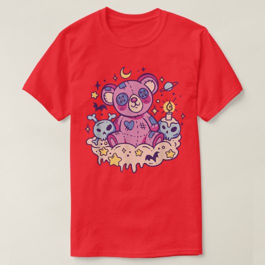パステルヌゴシックかわいいテディベアクリエストオカルトメンズ Tシャツ (デザイン正面)