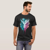 パステルネオンドラゴン水彩スプラッタ-Tシャツ Tシャツ (正面フル)