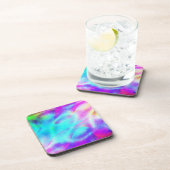 パステルネオンレインボーグラデーションアート コースター (右側)