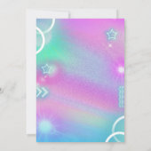 パステルネオンローラスケートで滑るバースデーパーティー 招待状 (裏面)