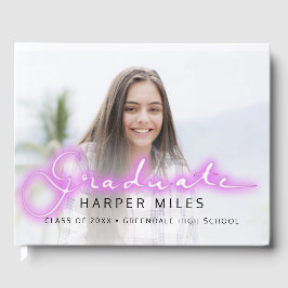 パステルネオン80sスクリプト卒業写真 ゲストブック