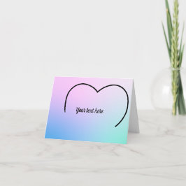 パステルノートカードのハートの上 ノートカード