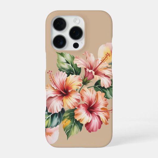 パステルハイビスカス水彩画 iPhoneケース (裏面)