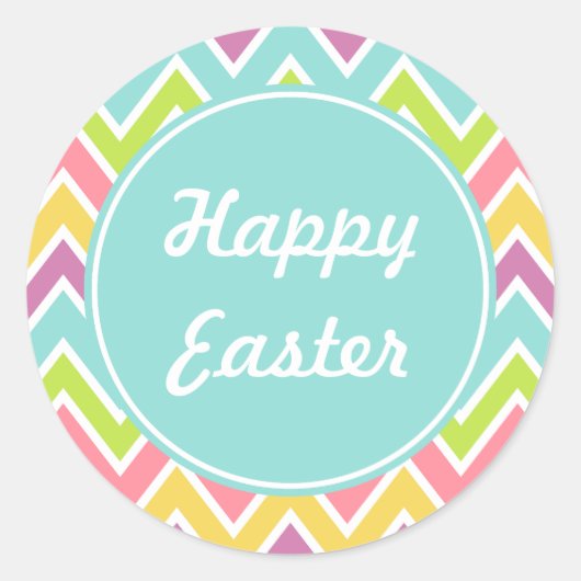 パステルハッピーイースターシール ラウンドシール (正面)