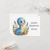 パステルハッピーディノ誕生日 カード (正面/裏面インサイチュ)