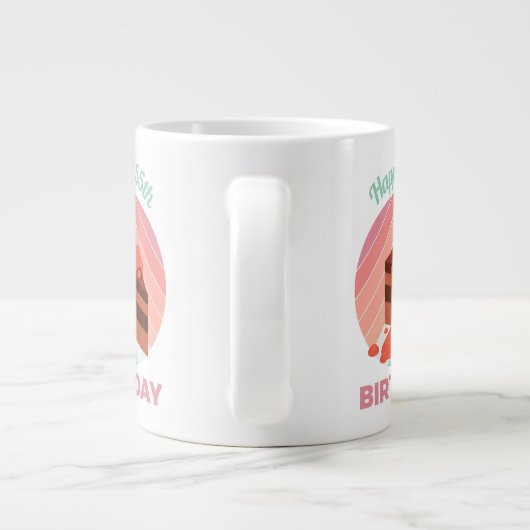 パステルハッピー55thバースデーパーティーケーキピース ジャンボコーヒーマグカップ (裏面)