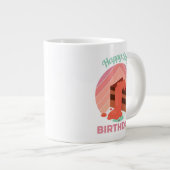 パステルハッピー55thバースデーパーティーケーキピース ジャンボコーヒーマグカップ (正面右)