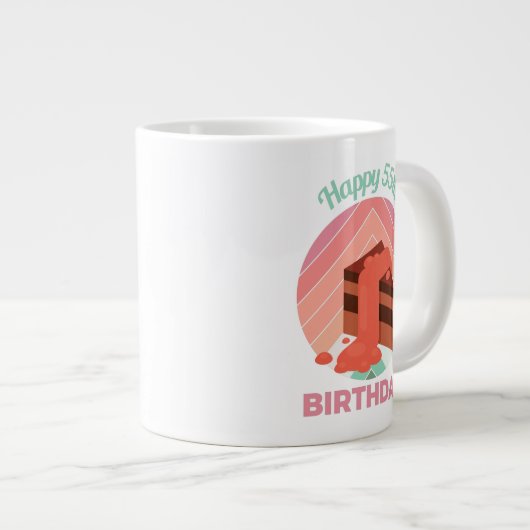 パステルハッピー55thバースデーパーティーケーキピース ジャンボコーヒーマグカップ (正面右)