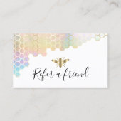 パステルハニカムフェイク金ゴールドフォイルbee紹介カード 名刺 (正面)