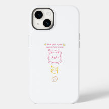 パステルハピネス かわいい猫の落書きデザインのスマホケース