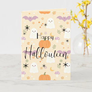 パステルハロウィンゴーストパンプキンカード カード