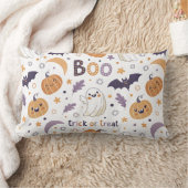 パステルハロウィンスローピロー - かわいいおばけとかぼちゃ ランバークッション (ブランケット)