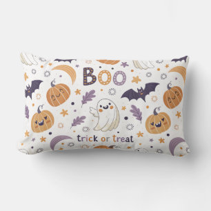 パステルハロウィンスローピロー - かわいいおばけとかぼちゃ ランバークッション