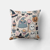 パステルハロウィン不気味パタン – かわいい クッション (裏面)